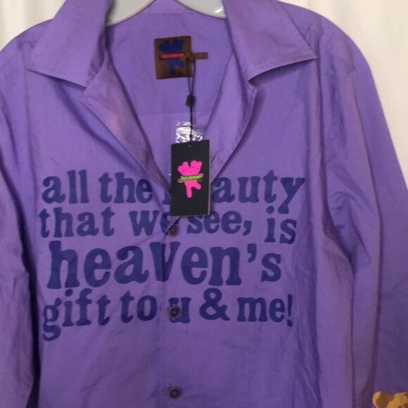 HEAVEN BY MARC JACOBS Men’s purple button down shirt. Size L. - Picture 13 of 15